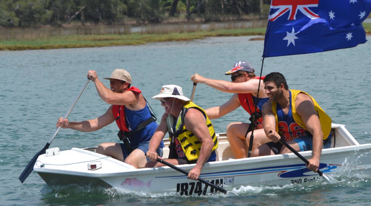 TRADITION: The Lake Cathie Tinne Races are a community institution on the lake and sees teams dressed in all sorts of costumes paddling their tinnies.