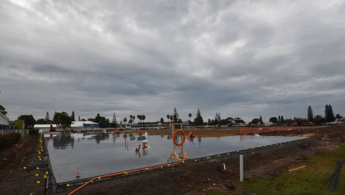 Slab's down: The first big pour at the Kmart Port Macquarie site. Photo: Ivan Sajko.
