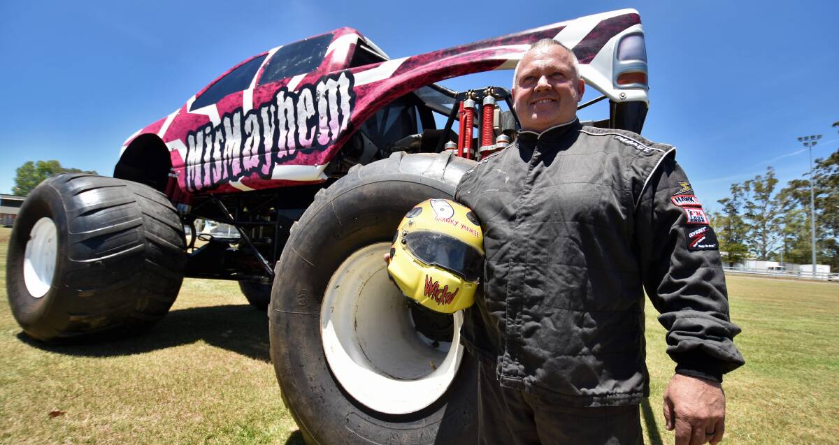 Monster mayhem: American motor sport driver and monster truck expert Kreg Christensen loves putting on a show in Australia. Photo: Matt Attard