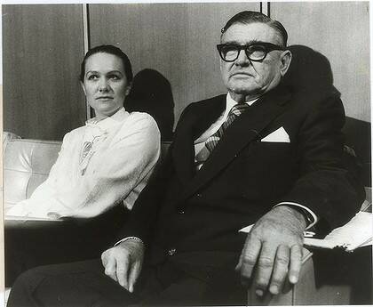 In his shadow ? Gina Rinehart with her "nearly perfect" father, Lang Hancock, in 1982.