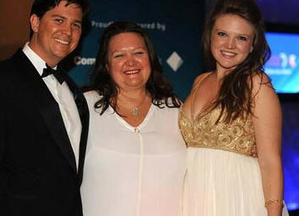 Dynasty … Rinehart with son John and daughter Ginia at the Telstra Business Women's Awards 2009.