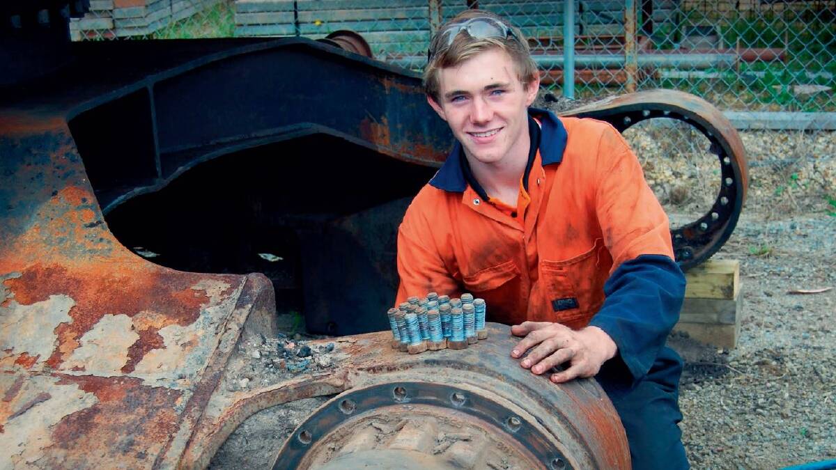Family focus: Excavator Parts apprentice Jayden has followed in the footsteps of his father Peter.