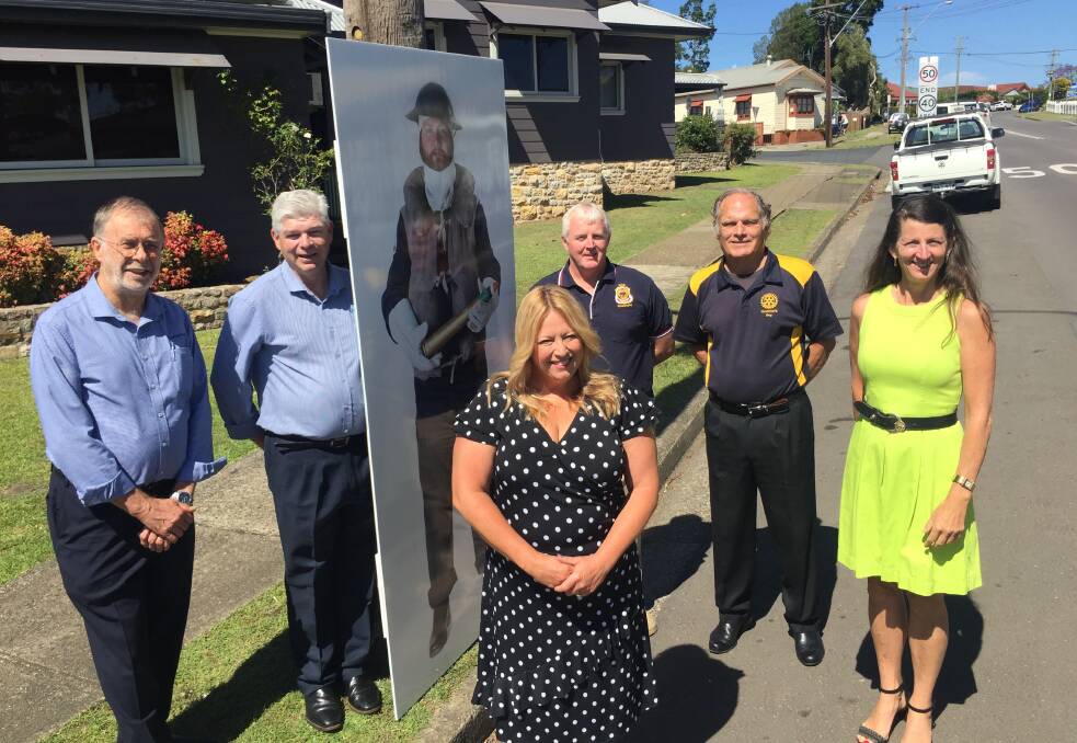 Our tribute: Hastings Co-operative Ltd board chairman David Johnson and CEO Allan Gordon, with Wauchope RSL sub-Branch president Mick Brownlow, Wauchope Rotary's Reg Pierce, Cr Sharon Griffiths and, centre, mayor Peta Pinson.
