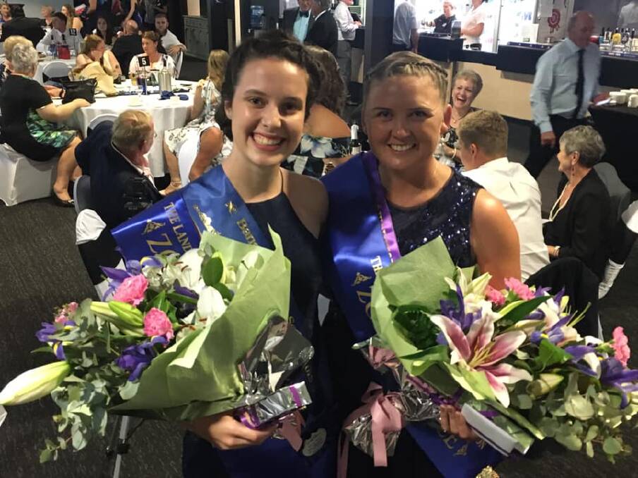 Winners: Zone 1 winners Lily Harrison and Kim Tout following judging in Taree on Saturday night. Photo: The Land