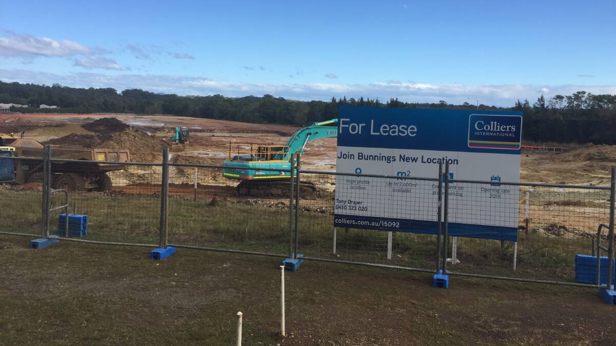On schedule: Work on the new Bunnings Warehouse mega-store on John Oxley Drive is on schedule. 