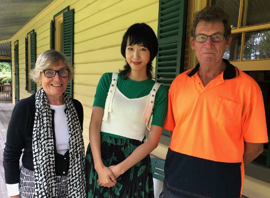 Successful event: Hello Koalas project director Margret Meagher, visiting Japanese illustrator Enna Yamashiro and Hello Koalas fibreglass manufacturer John Belfield.