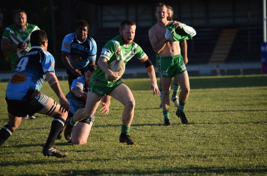 Elusive: The Shamrocks drew level in the final minutes only for the Marlins to score a match-sealing try. Photo: Deena Hanlon