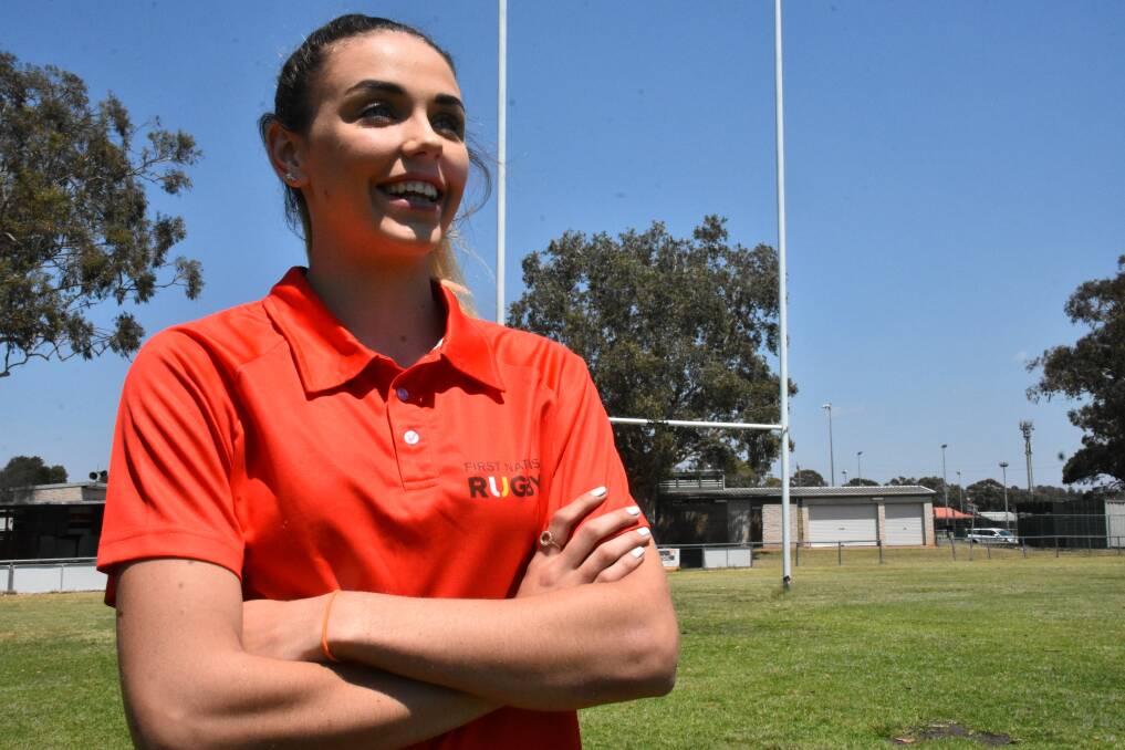 Good communicator: Breanna Green joined her fellow First Nations sevens team members in Sydney on the weekend.