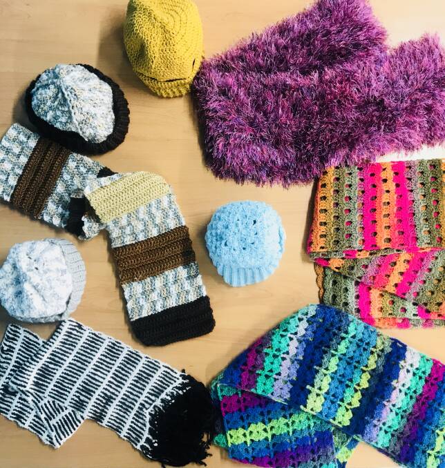 Some of the items being produced for those who are feeling the cold.