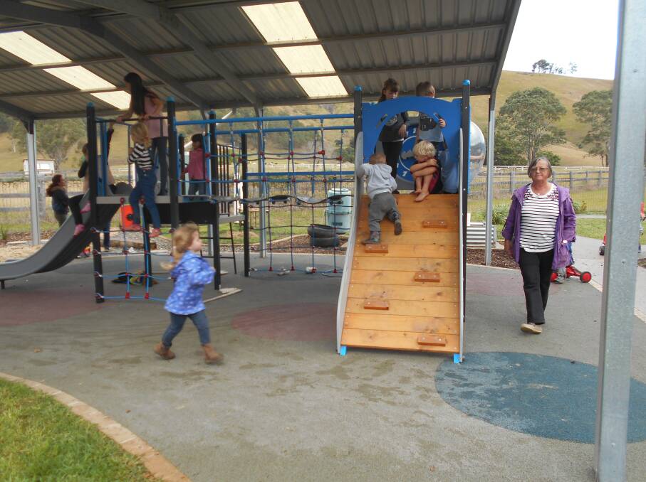 Fun times: The Long Flat community was instrumental in fundraising and working on upgrades for the community playground. Photo: supplied