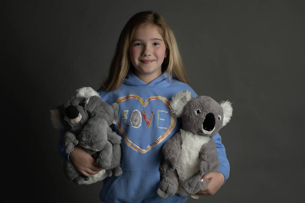 Staggering: Finley Elias has raised around A$25,000 for burnt and injured koalas. Photo: Snuggle Bunchkin Photography