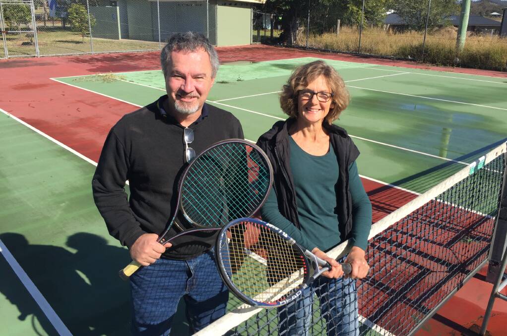 Court action: Beechwood Tennis Club president Terry Burn and secretary Tracey Eastwood are eager for work to start on repairing the tennis courts.