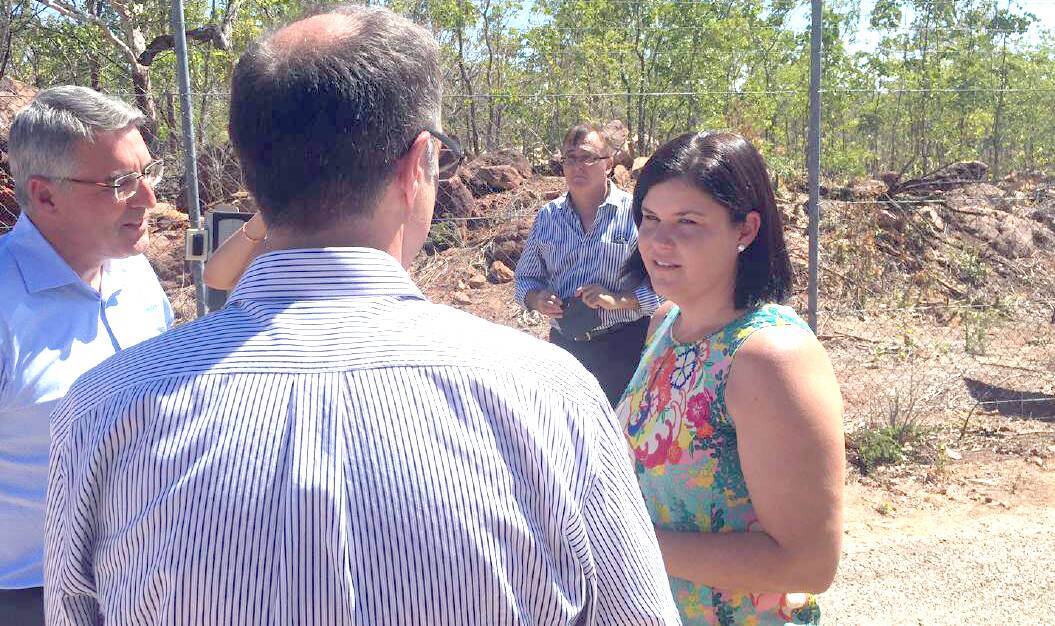 Health Minister Natasha Fyles flew to Katherine in 2017 to announce the emergency water restrictions to fget the town through its drinking water crisis.