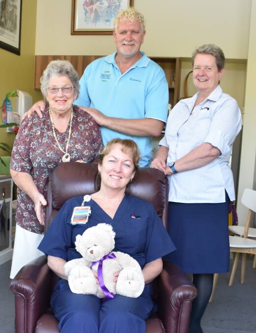CO-OPERATIVE FUNDRAISING: (Back) Hospital volunteers president Win Secomb, Hastings Co-op's community engagement manager Tim Walker, nursing unit manager, Mary Trotter. (Front) Palliative care unit clinical nurse educator, Susanne Pritchard.