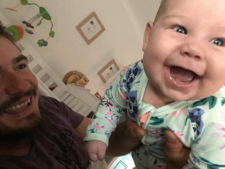 HUGE SMILE: Sienna Majeski with her delighted dad, Robert. 