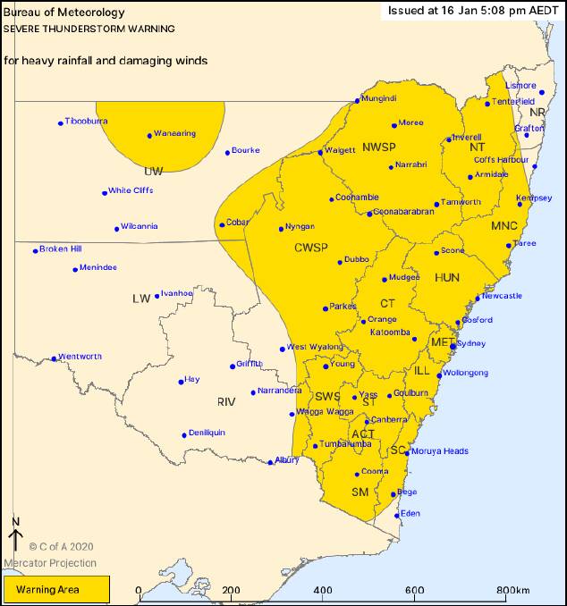 The BOM has issued a storm warning for our area.