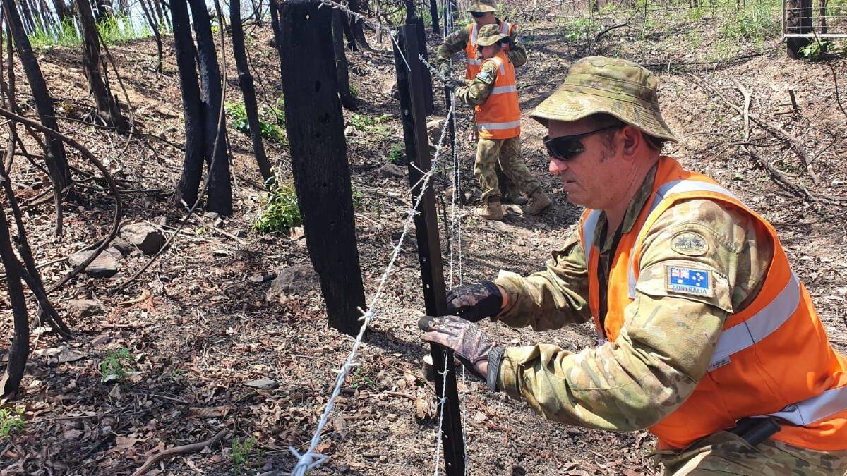 BlazeAid soldiers keep on helping build fences for fire victims