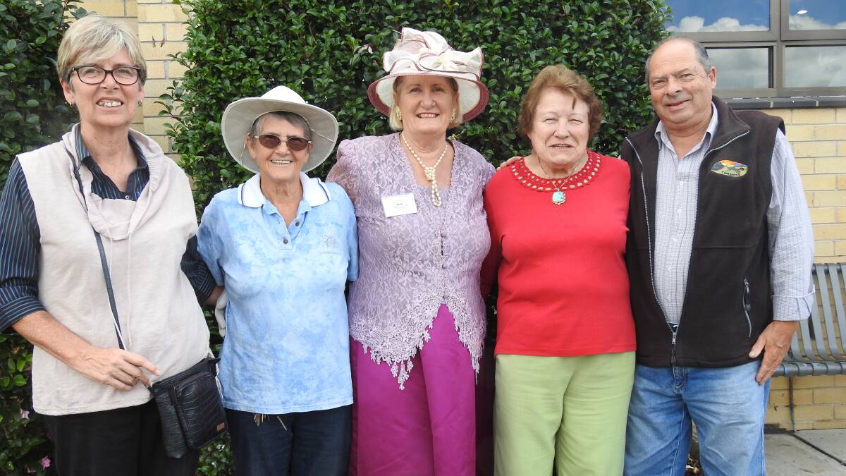 WALKING TOUR OF WAUCHOPE: Raye Watkins, Daphne Salt, Jeannette Rainbow, Ethel and David Colton from the Wauchope District Historical Society.
