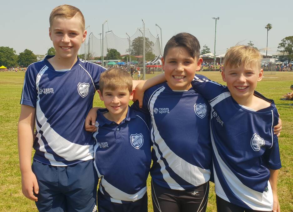 STARS: Luke Cannon, Flynn McGovern, Noah Langdon and Flynn Daly, the Junior Boys Relay team from Wauchope Public School are through to the State carnival.
