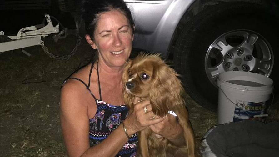 Jaci Parker and her dog Ruby took refuge at Wauchope Showground during the Pappinbarra bush fires of February 2017.