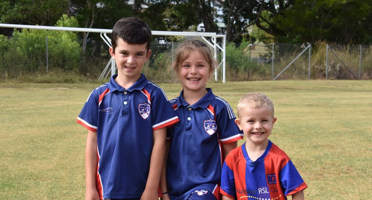 YOUNG TALENT: Harry Everingham and Charlotte and Aiden Johns are all members of Wauchope Soccer Club.