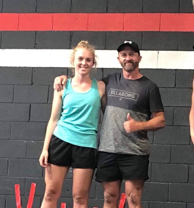 DAUGHTER AND DAD: Charlotte and Glenn Wilton from Wauchope competing in the Master and Apprentice Crossfit competition in Coffs Harbour.
