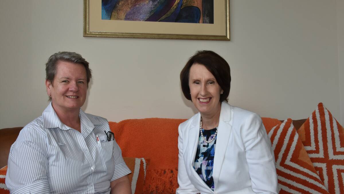 Palliative care unit nursing manager Mary Trotter and Rural Health Secretary Leslie Williams.