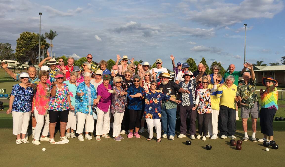 HAVING A LAUGH: Members of the Wauchope Mixed Bowls club enjoy themselves on Lairy Shirt day. Photo: Letitia Fitzpatrick.