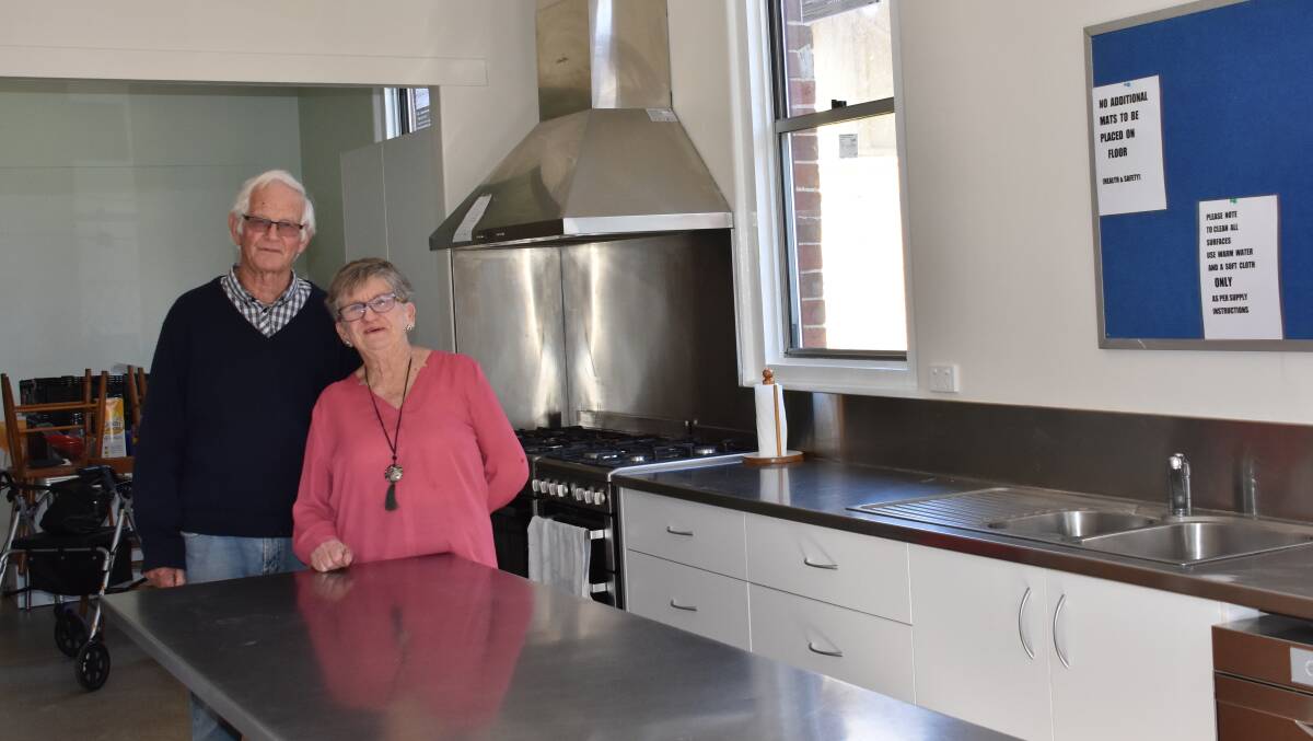 BIG IMPROVEMENTS: Ted Starr and Carol Higgins from the Uniting Church community meals program in the refurbished kitchen.