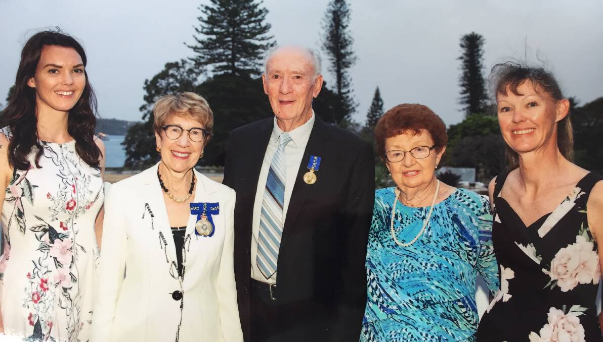 PROUD FAMILY: Granddaughter Shawnee Finlayson, NSW Governor Margaret Beazley, Bruce Cant OAM, Shirley Cant and daughter Alison Finlayson.