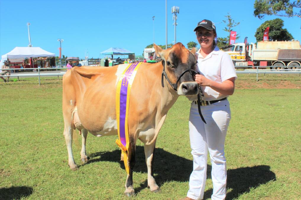 CHAMP: Winner of the supreme champion female, best uddered cow and supreme champion juvenile female in the dairy cattle competition was Jaclyn Lindsay of Wauchope.