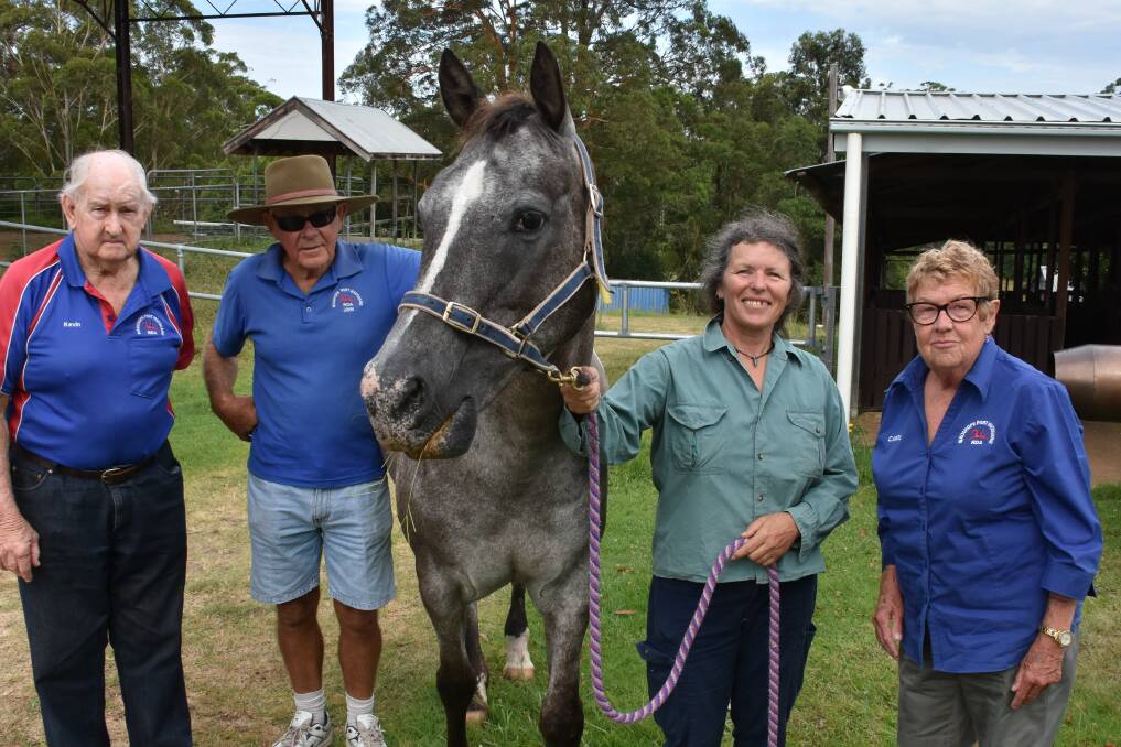 SPECIAL HORSE: RDA volunteers Kevin Waldron, John Smith, Sorell Masters and Carol Slaughter with Bluey.