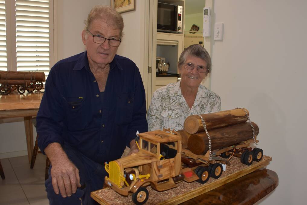 MAGIC MOMENT: Richard Hollis collects the model of his beloved 1943 truck from Daphne Salt.