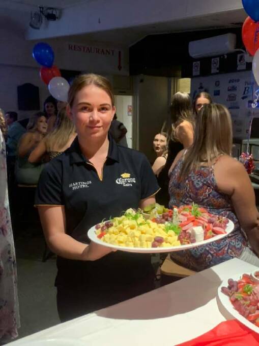 
Grace Flood feeding the masses at the Wauchope Blues season launch in the Hastings Hotel last weekend.