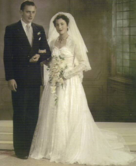 On their wedding day 65 years ago, Ken and Heather Jacobs.