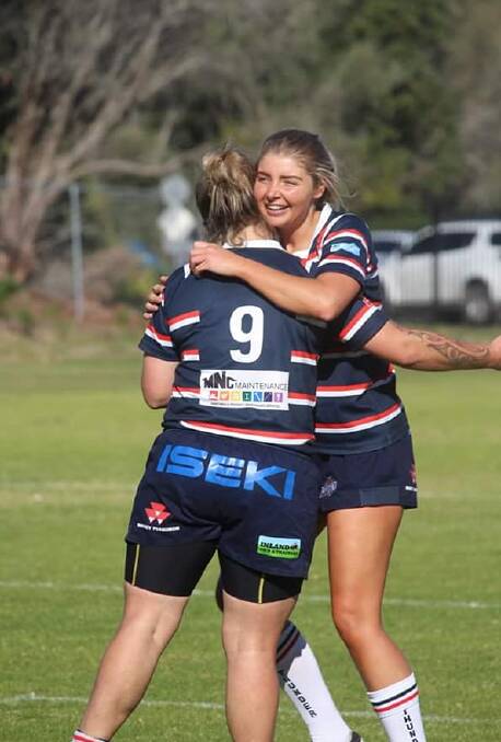 Yeah, the girls: Lillie Williams celebrates during a win in the Thunder's 2019 premiership-winning year. Photo: supplied
