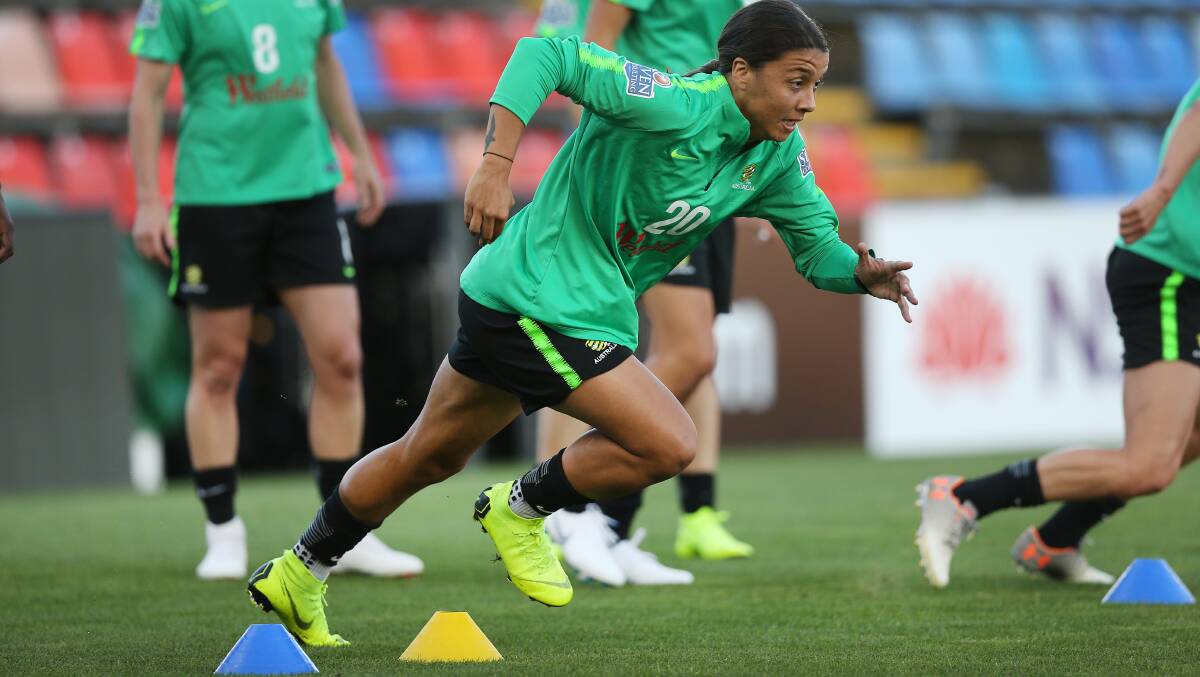 Game changer: Players such as Matildas
star Sam Kerr could now be earning the
same as their Socceroo counterparts.
Photo: Marina Neil