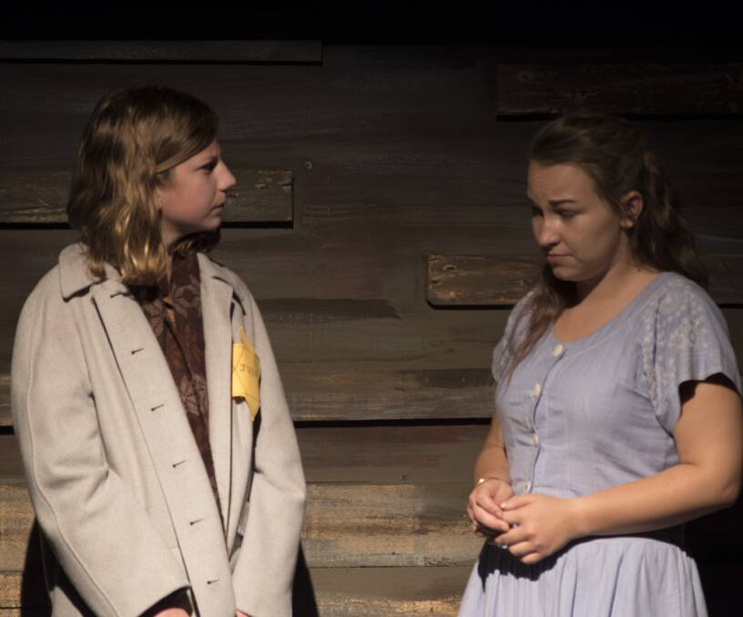 Solid performers: Anne Frank (Isobel Pares) meets Nicole Bernhardt (Tully Gelfling) in a scene from Anne Frank and Me at The Players Theatre.