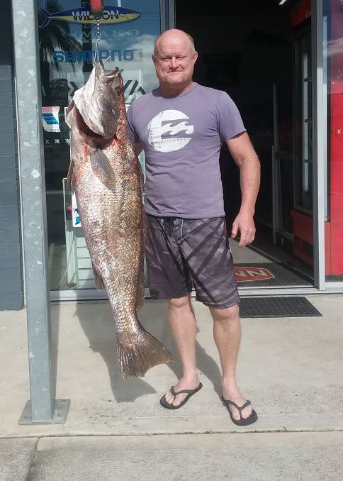 Monster: Our Berkley Pic of the Week is Damian Rafter who recently caught this terrific 24.85 kilogram mulloway off the south wall on a lure. Photo supplied