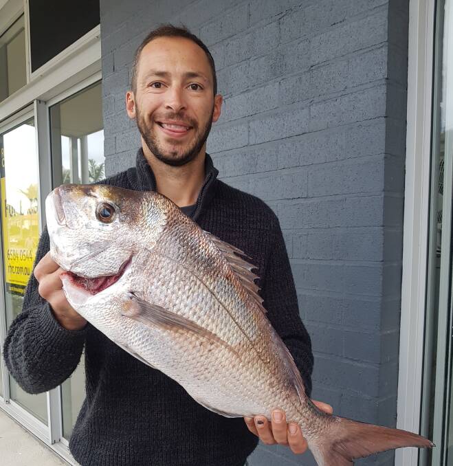 Meal in one: Our Berkley pic of the week is Anthony Azzopardi holding his strapping 3 kilogram snapper he recently caught when fishing for whiting in the Hastings estuary. 