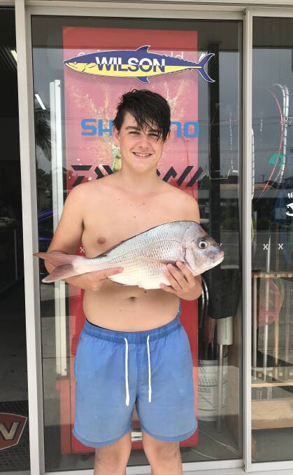Recreational fishing indeed: Our Berkley Pic of the Week is Will Garratt with this nice 2.30 kilogram snapper he caught off Shelly Beach on a jet ski.