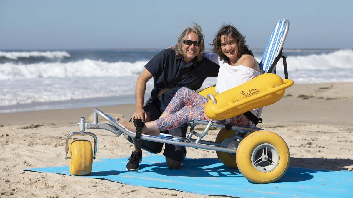 Able to enjoy the sand: matting and special wheelchairs have been made available on three Sunshine Coast beaches.