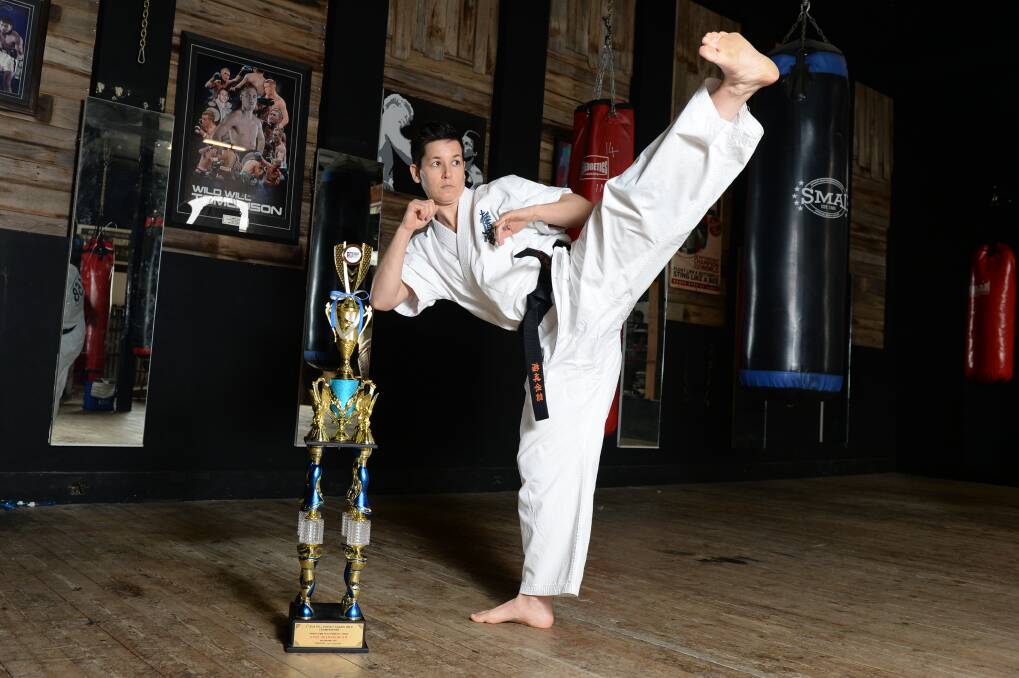 He ya: Camilla Barker placed second runner-up in an international karate tournament in Malaysia. Picture: Kate Healy