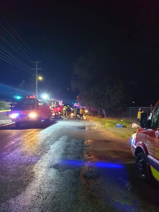 HOUSE FIRE: A number of fire crews were called to the scene. PHOTO: Wauchope Rural Fire Brigade. 