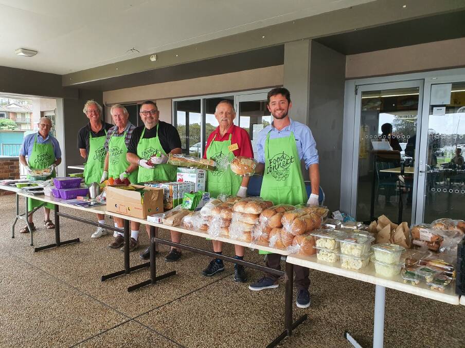 HELP: Laurieton Food Connect volunteers at the Laurieton United Services Club on Friday, January 17. PHOTO: Laura Telford.