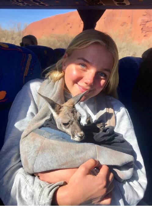 OUTBACK LOVE: Frida got up close with some native animals while travelling around Australia.