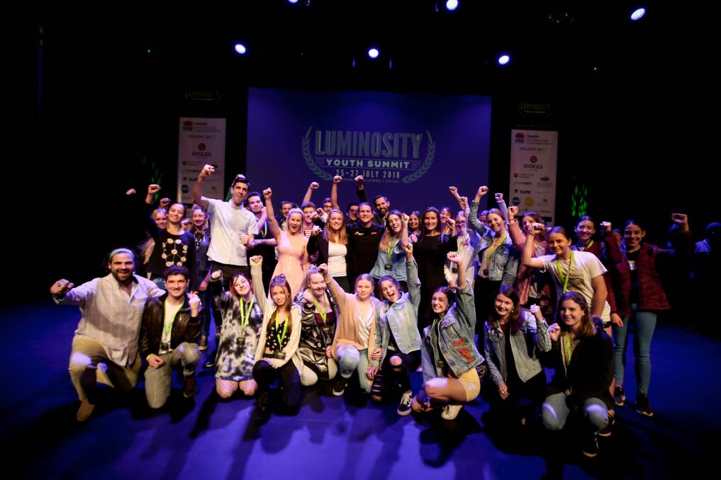 PASSION: Dr Angela Jay of MNCLHD surrounded by fellow presenters, young guns and Luminosity Crew at last years summit 