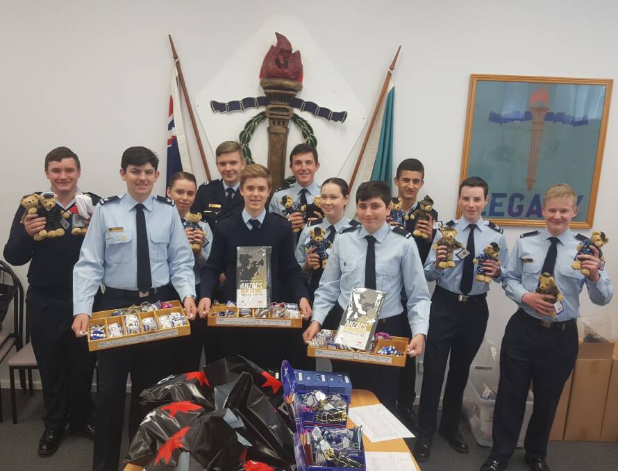 LEGACY WEEK: Air Force cadets from 333 Squadron in Port Macquarie are ready to fund raise with Legacy this week. Photo: Laura Telford.