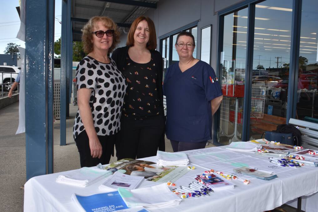 EMPOWER: Susanne Pritchard, Nicole Edwards and Jodi Gallagher were at Wauchope IGA talking about palliative care options. PHOTO: Laura Telford.