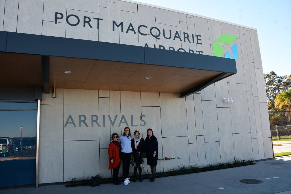 Adventure: Diana Reynolds, Lenia Collier, Loris Hendy and host mum Kylie King after Lenia touched down. PHOTO: Laura Telford.